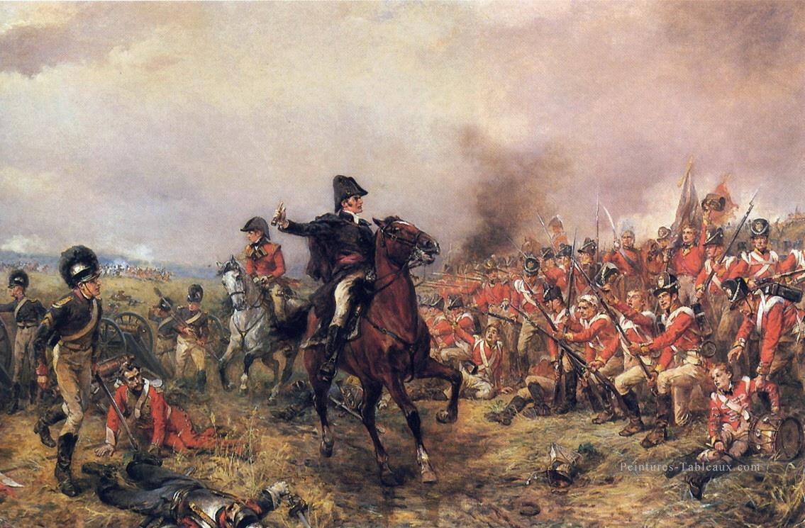Wellington à Waterloo JANE AUSTEN et la bataille Robert Alexander Hillingford scènes de batailles historiques Peintures à l'huile